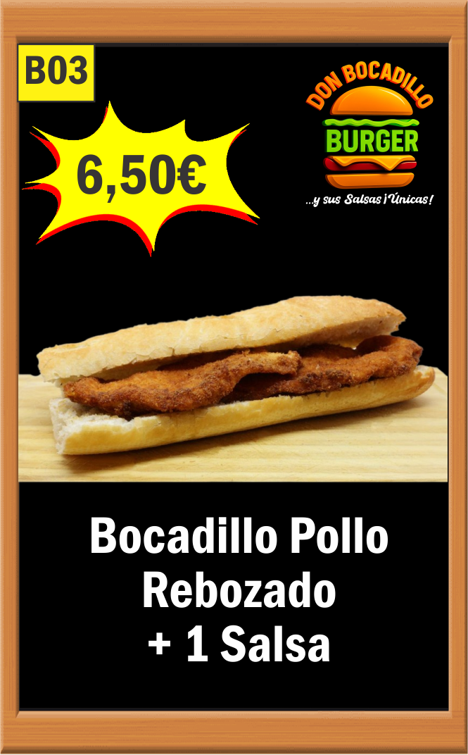 BOCADILLO POLLO REBOZADO